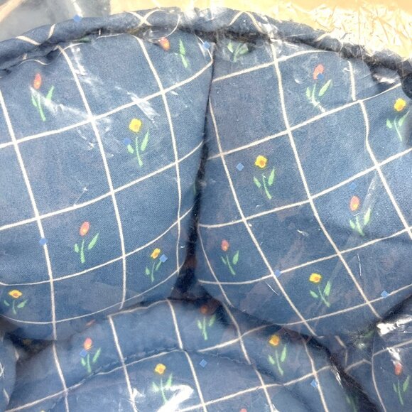 Avon Microwave Mate The Gift Collection Hot Pot Holder Blue Floral Large NOS - Picture 3 of 7